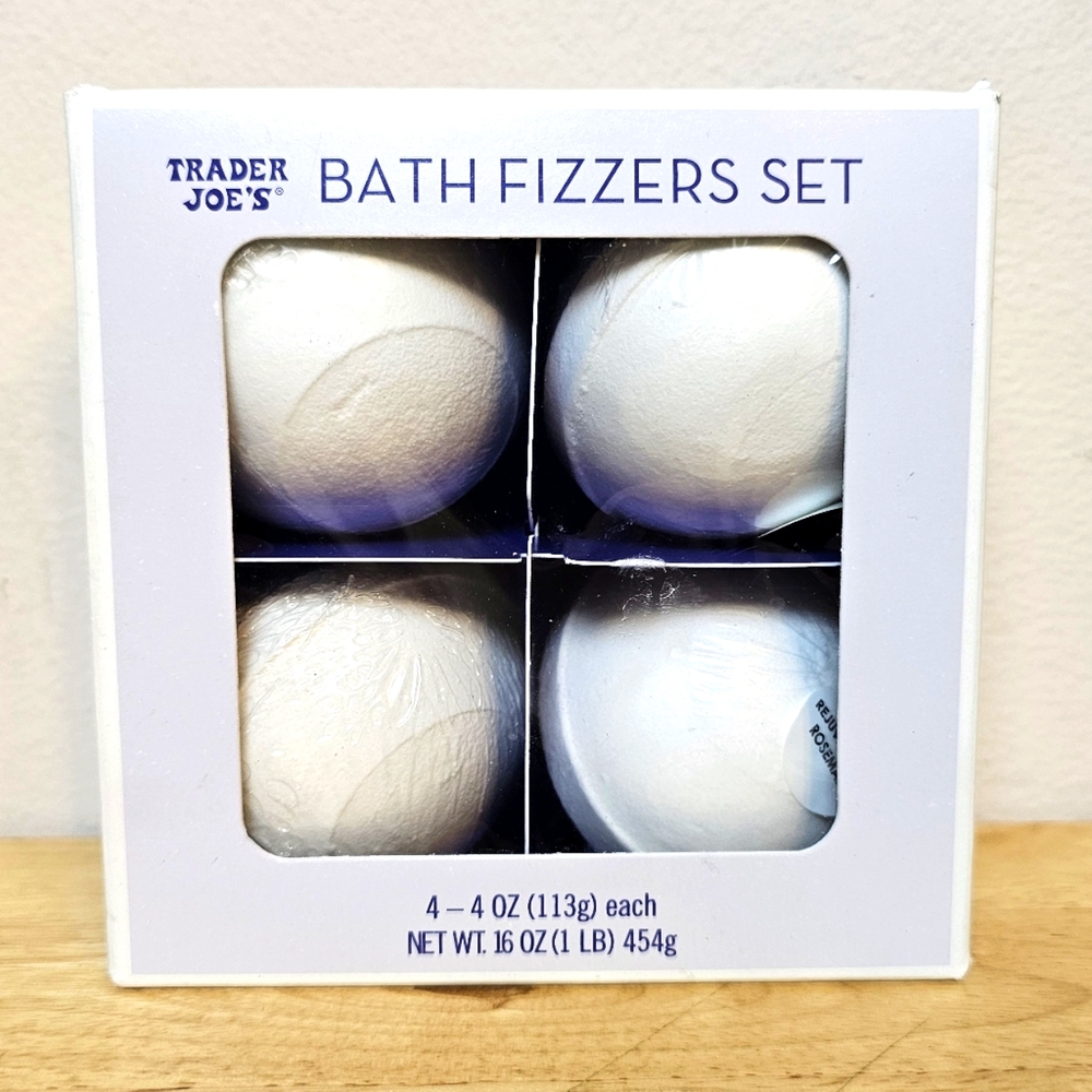 Trader Joes Bath Fizzers Floral Fantasy Sweet Pea Apple Rosemary Rose Petal NEW